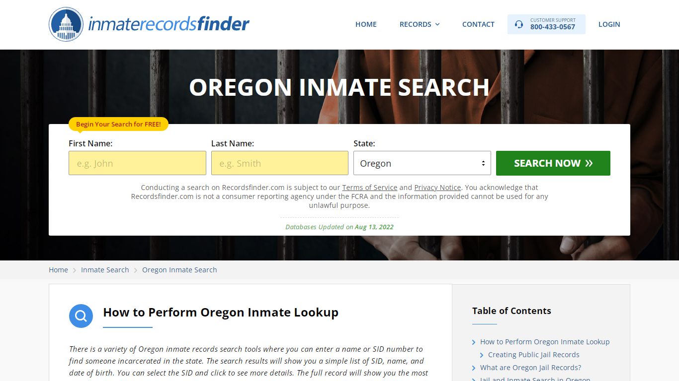 Oregon Inmate Search - Jail & Prison Records Online
